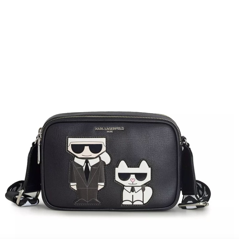 NWT KARL LAGERFELD PARIS MAYBELLE KARL CHOUPETTE CROSSBODY BAG PURSE BLACK
